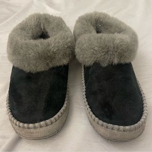 Ugg Wrin Slipper Women's Slip on Black Suede Sz 8